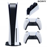 کنسول بازی سونی (Sony PlayStation 5 Standard 825GB SSD (V1216 + دسته اضافی سفید و پایه شارژ