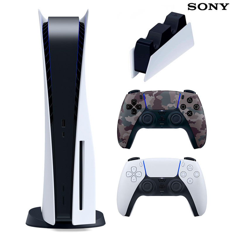 کنسول بازی سونی (Sony PlayStation 5 Standard 825GB SSD (V1216 + دسته اضافی چریکی و پایه شارژ