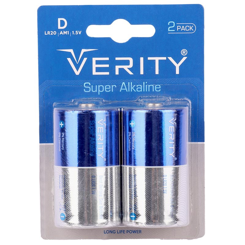 باتری دوتایی بزرگ Verity Super Alkaline LR20 1.5V D