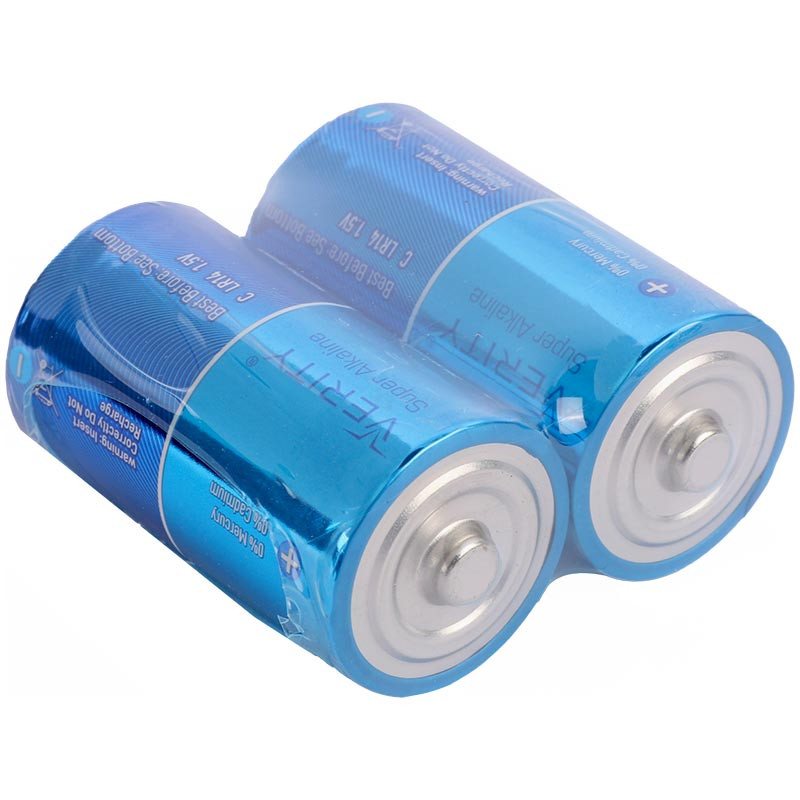 باتری دوتایی متوسط Verity Super Alkaline LR14 1.5V C شرینک