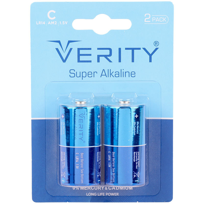 باتری دوتایی متوسط Verity Super Alkaline Lr14 1.5V C