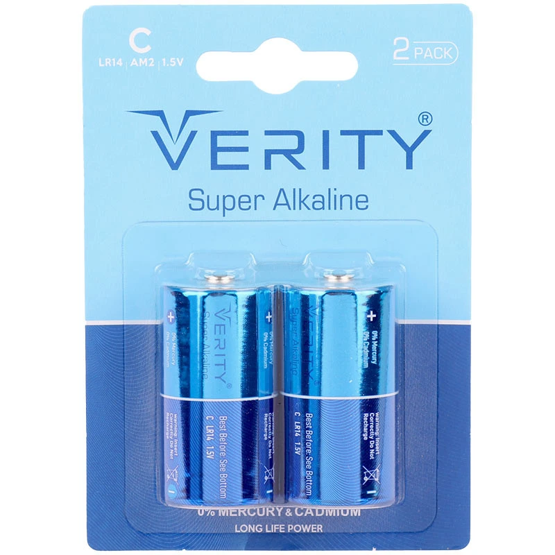 باتری دوتایی متوسط Verity Super Alkaline Lr14 1.5V C