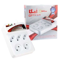 محافظ برق تلویزیون و یخچال فریزر 5 راهی امگا با کابل 3 متری کلید دار