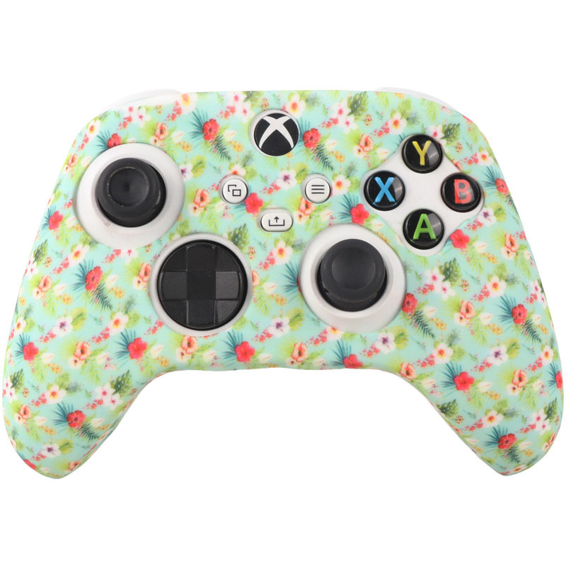 روکش دسته بازی Xbox X/S طرح گل زمینه سبز