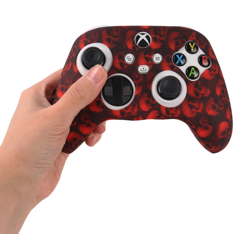 روکش دسته بازی Xbox X/S طرح اسکلت زمینه قرمز