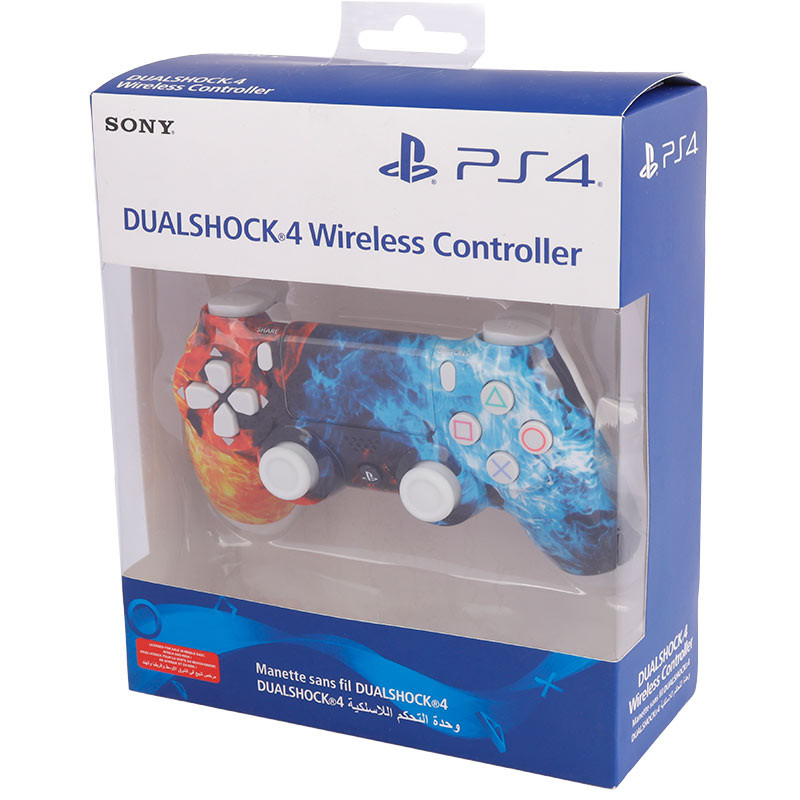 دسته بازی بی سیم SONY PlayStation 4 DualShock 4 High Copy طرح فانتزی آبی نارنجی