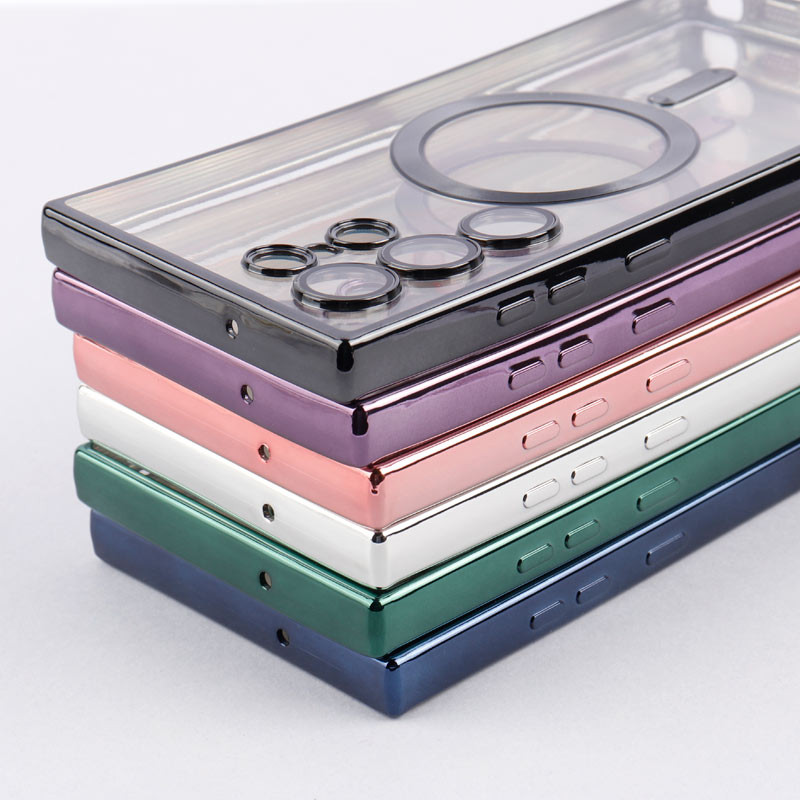 قاب شفاف MagSafe ژله ای محافظ لنزدار Samsung Galaxy S23 Ultra