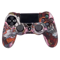 روکش دسته بازی PS4 طرح اژدها و گل زمینه قرمز