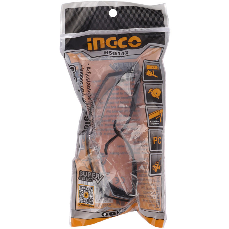 عینک ایمنی پلاستیکی Ingco HSG142