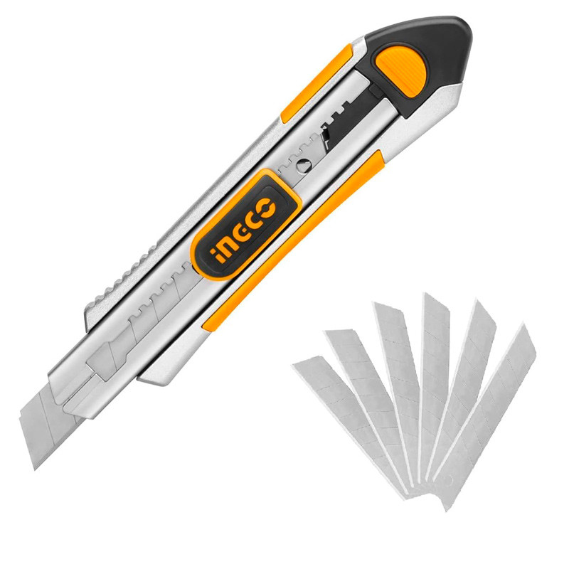 کاتر پلاستیکی 6 تیغ اینکو Ingco HKNS1808 18mm