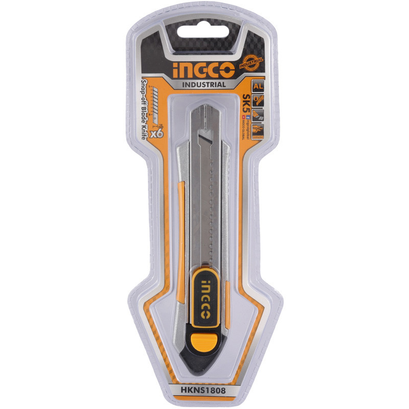 کاتر پلاستیکی 6 تیغ اینکو Ingco HKNS1808 18mm