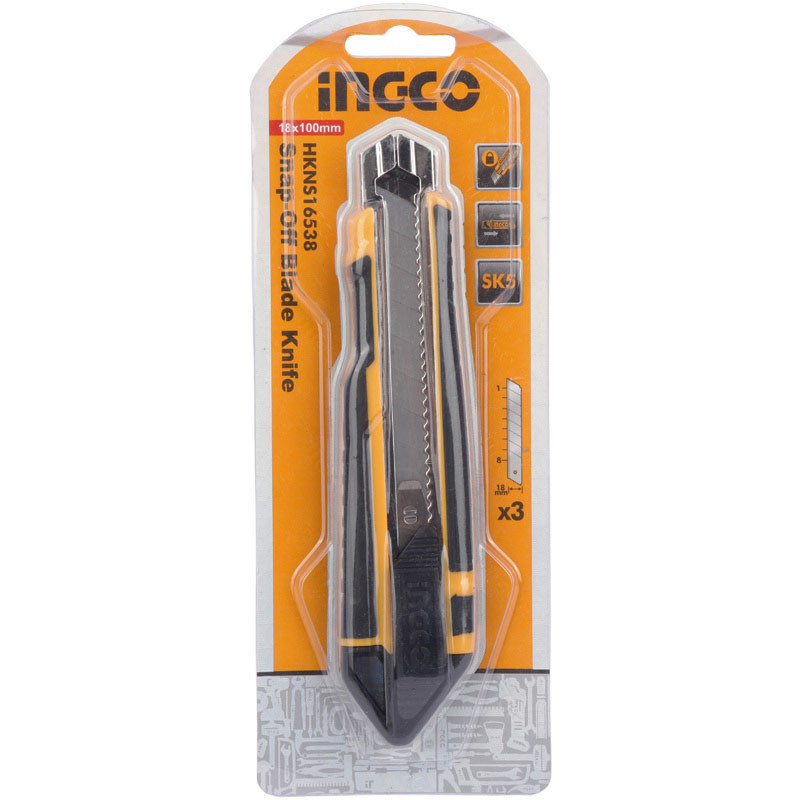 کاتر پلاستیکی 3 تیغ اینکو Ingco HKNS16538 18mm