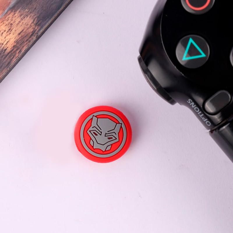 روکش آنالوگ دسته بازی PS4/XBOX طرح Black Panther قرمز طوسی