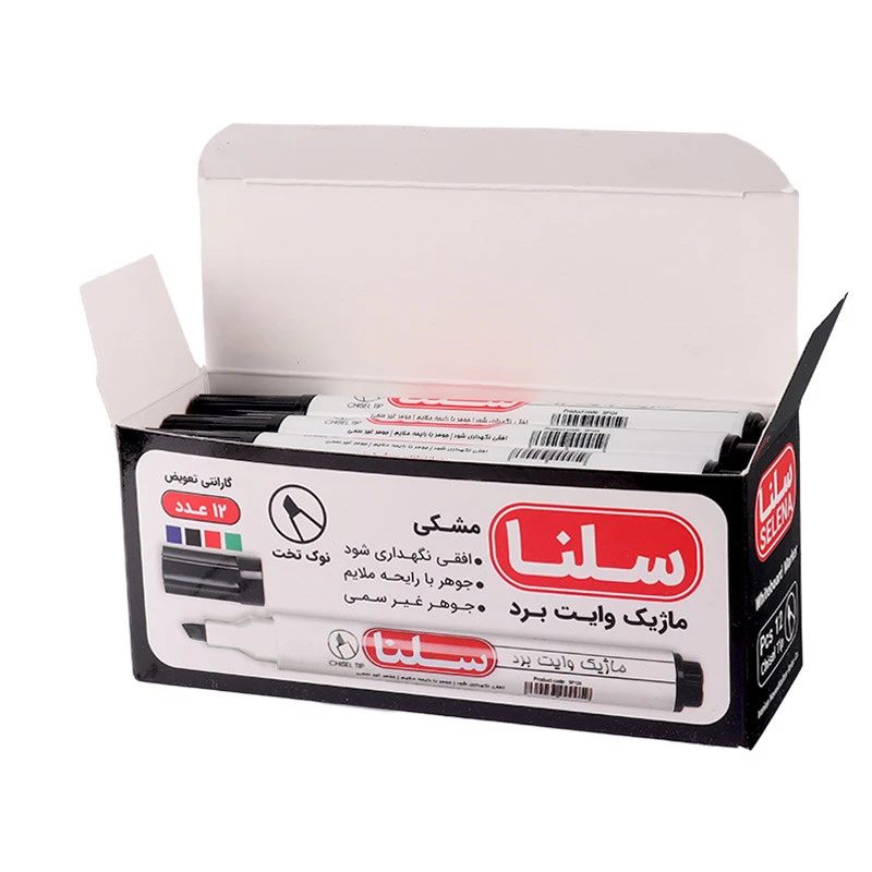 ماژیک وایت برد سلنا نوک تخت Selena SP124 بسته ۱۲ عددی