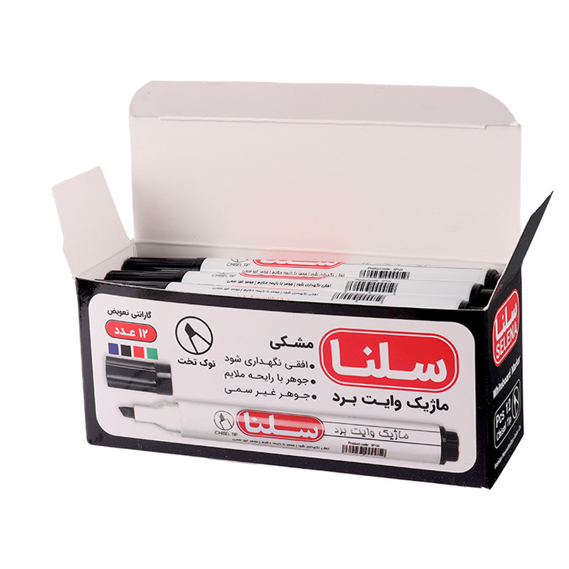 ماژیک وایت برد سلنا نوک تخت Selena SP124&nbsp;بسته ۱۲ عددی