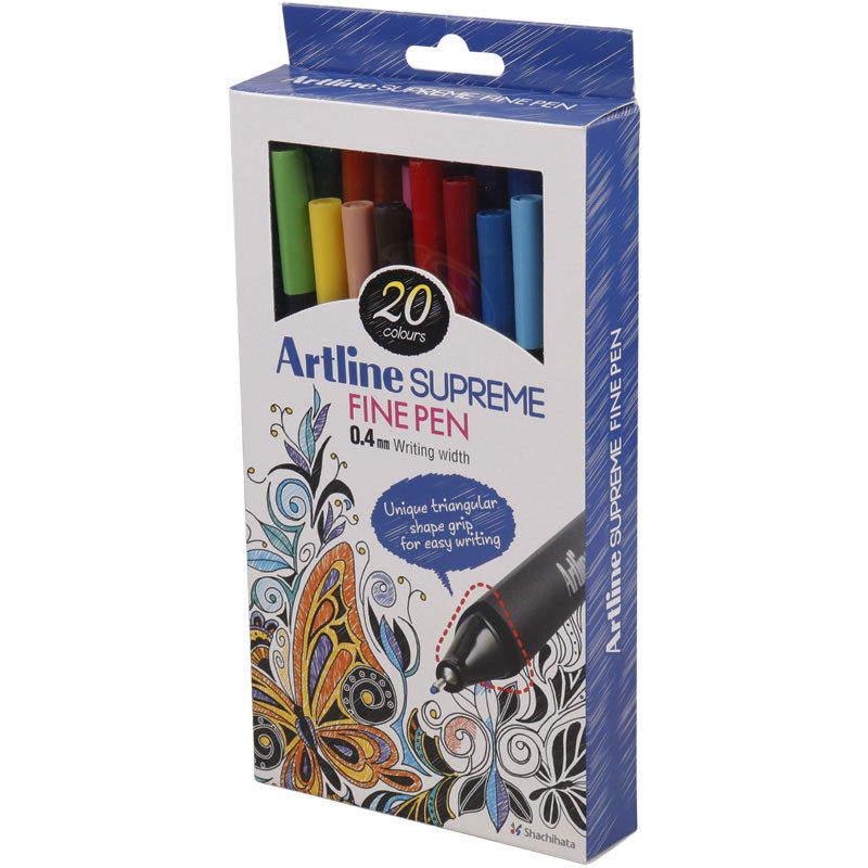 روان نویس آرت لاین رنگی Artline EPFS-20020W 0.4mm بسته 20 عددی