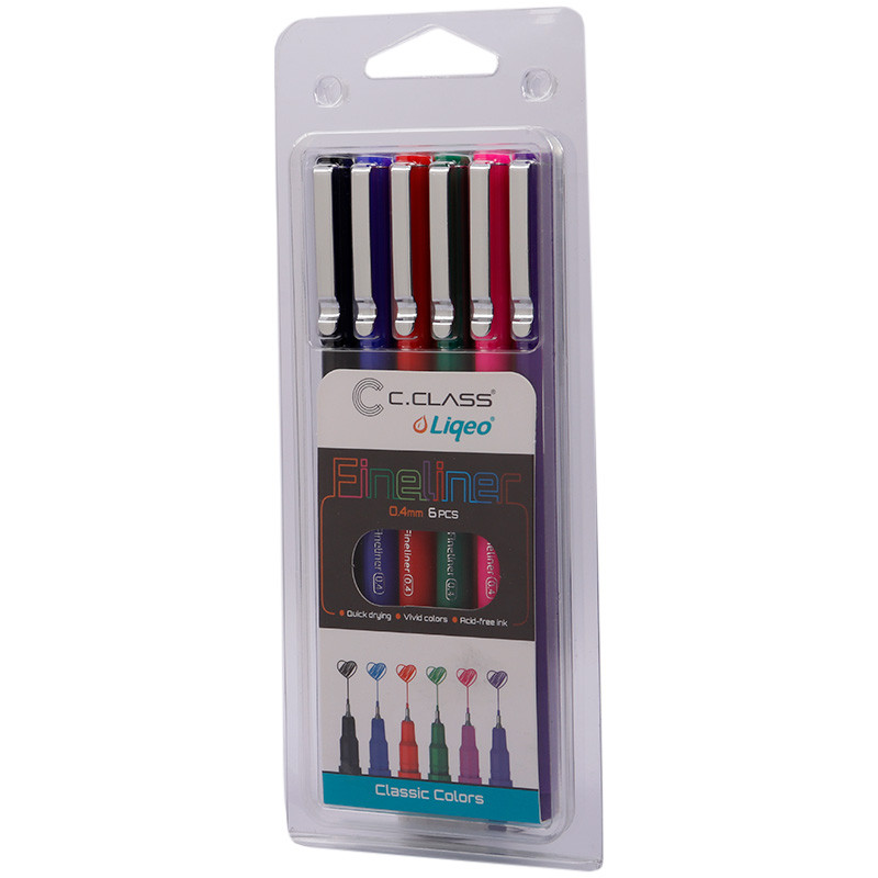 روان نویس سی کلاس رنگی C.Class LIQEO F-5015-6C 0.4mm بسته 6 عددی