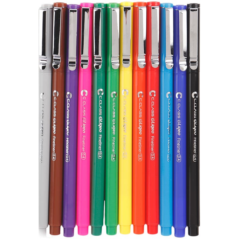 روان نویس سی کلاس رنگی C.Class LIQEO F-5015-12C 0.4mm بسته 12 عددی