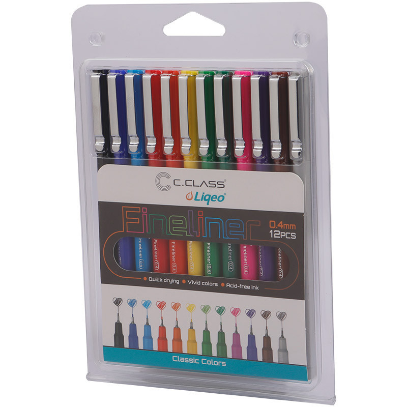 روان نویس سی کلاس رنگی C.Class LIQEO F-5015-12C 0.4mm بسته 12 عددی