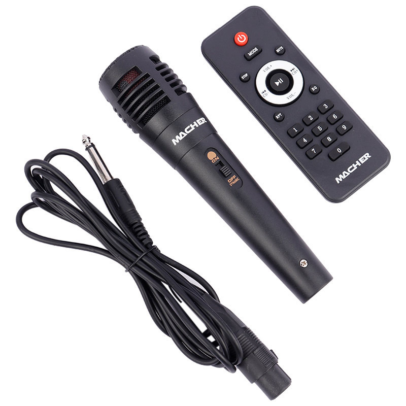 اسپیکر چمدانی بلوتوثی رم و فلش خور Macher MR-800 + میکروفون و ریموت کنترل