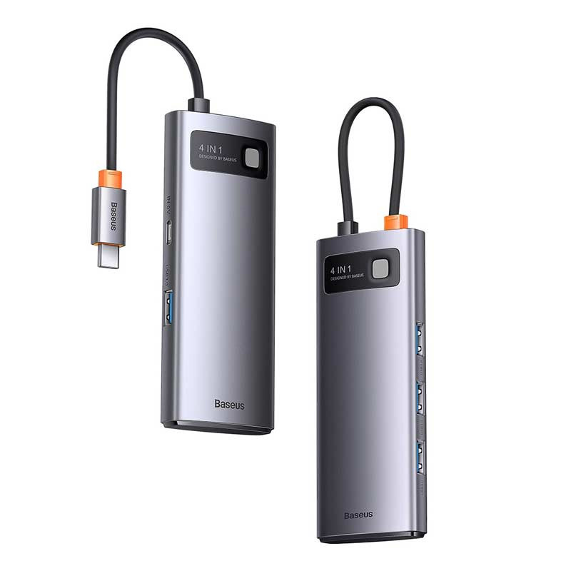 هاب 4 پورت Type-C باسئوس Starojy Metal Gleam Series WKWG070013