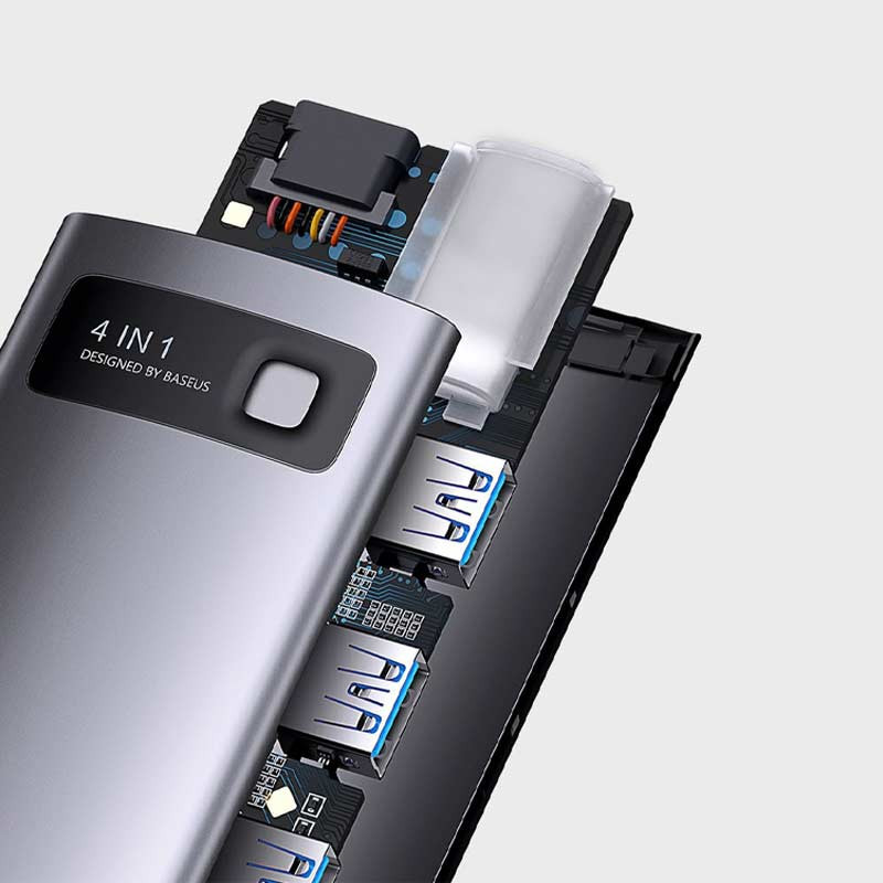 هاب 4 پورت Type-C باسئوس Starojy Metal Gleam Series WKWG070013