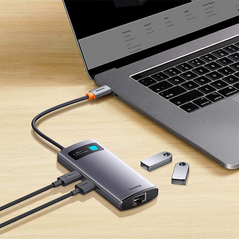 هاب 4 پورت Type-C باسئوس Starojy Metal Gleam Series WKWG070113