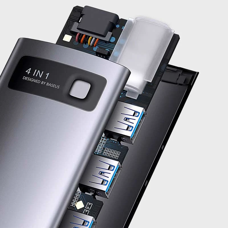 هاب 4 پورت Type-C باسئوس Starojy Metal Gleam Series WKWG070113