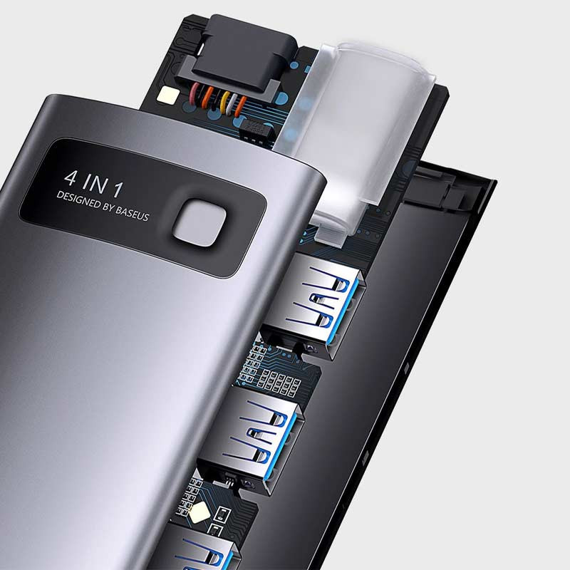هاب 4 پورت Type-C باسئوس Starojy Metal Gleam Series WKWG070113
