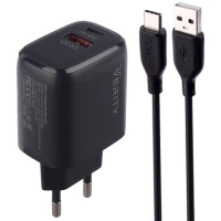 شارژر دیواری فست شارژ Verity AP 2126 0.5A QC3.0 PD 33W + کابل تایپ سی