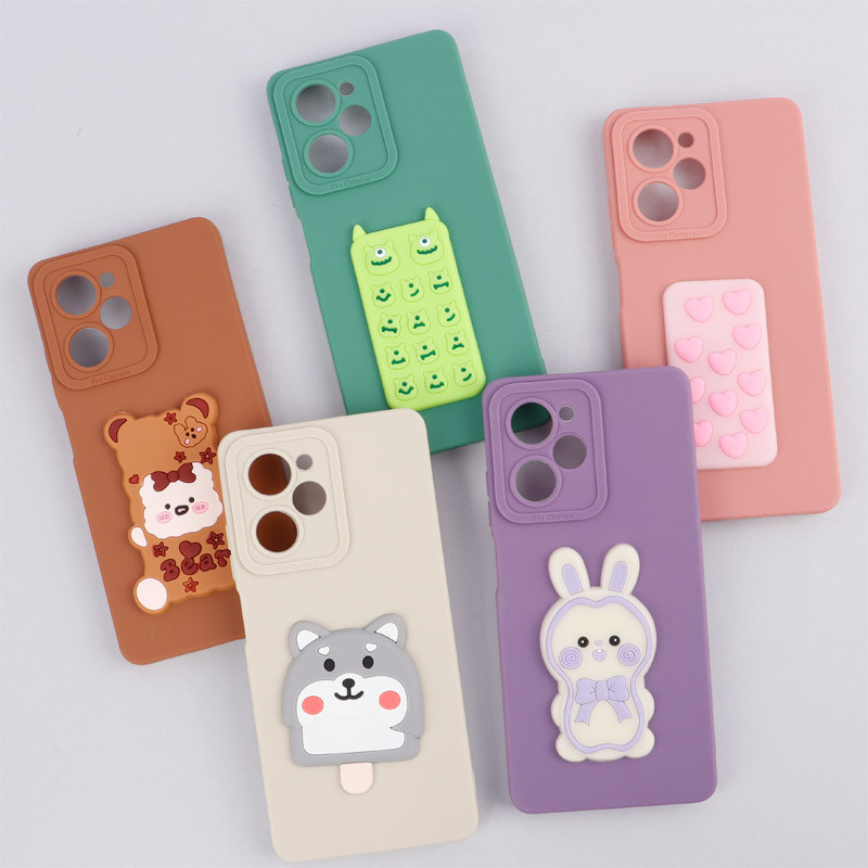 قاب سیلیکونی عروسکی برجسته محافظ لنزدار Xiaomi Poco X5 Pro