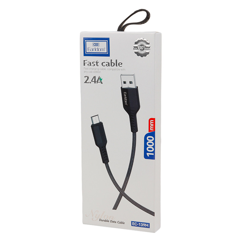 کابل میکرو یو اس بی فست شارژ Earldom EC-139M 2.4A 1m