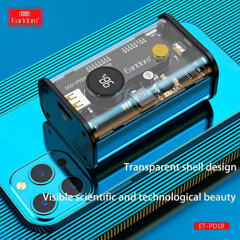 پاور بانک فست شارژ 10000 ارلدام Earldom ET-PD18 PD 22.5W