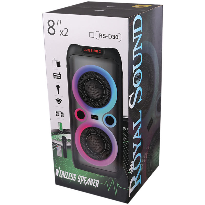 اسپیکر چمدانی بلوتوثی رم و فلش خور RS-D30 + میکروفون و ریموت کنترل