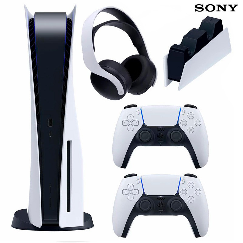 کنسول بازی سونی (Sony PlayStation 5 Standard 825GB SSD (V1200 + دسته اضافی و پایه شارژ و هدست