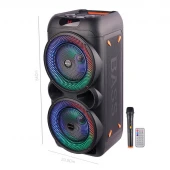 اسپیکر چمدانی بلوتوثی رم و فلش خور RS-D33 + میکروفون و ریموت کنترل