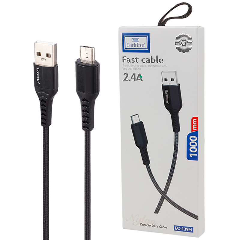 کابل میکرو یو اس بی فست شارژ Earldom EC-139M 2.4A 1m