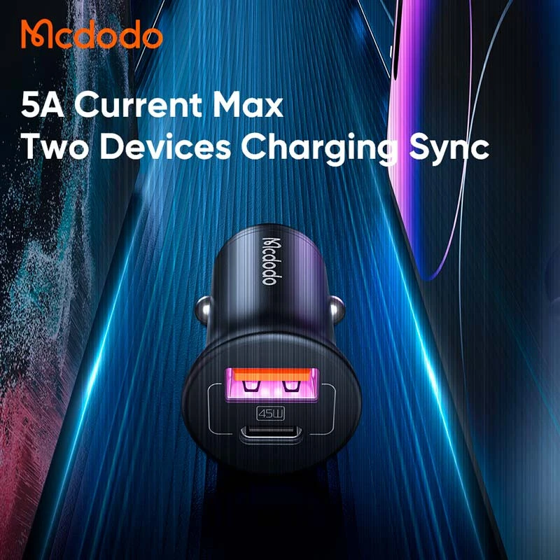 شارژر فندکی فست شارژ Mcdodo CC-2680 QC4.0+ PD 5A 45W