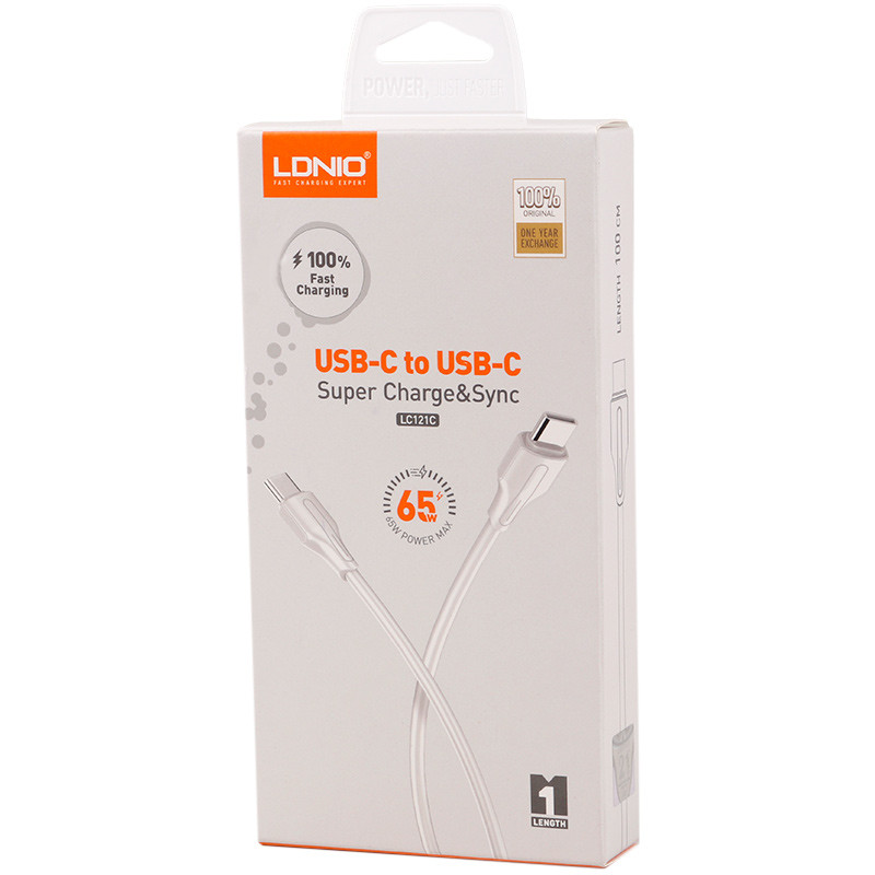 کابل تبدیل فست شارژ Ldnio LC121C Type-C to Type-C 65W 1m