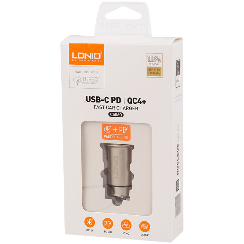 شارژر فندکی فست شارژ LDNIO C506Q QC4.0 PD 5A 30W + کابل تایپ سی