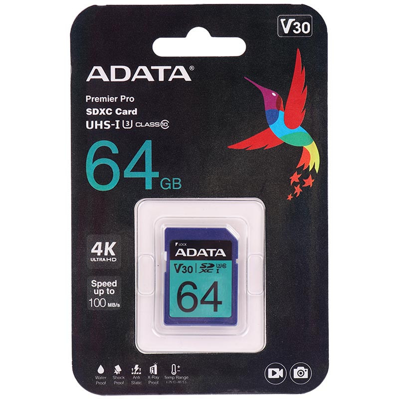 رم اس دی 64 گیگ ای دیتا ADATA Premier Pro V30 U3 C10 100MB/s