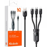کابل ۳ سر فست شارژ Mcdodo Grenade Series CA-0930 6A 66W 1.2m