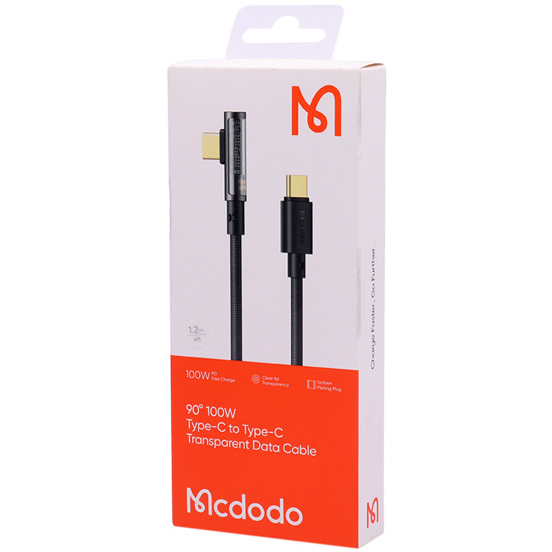 کابل تبدیل فست شارژ Mcdodo CA-3400 Type-C To Type-C 5A PD 100W 1.2m یکسر L