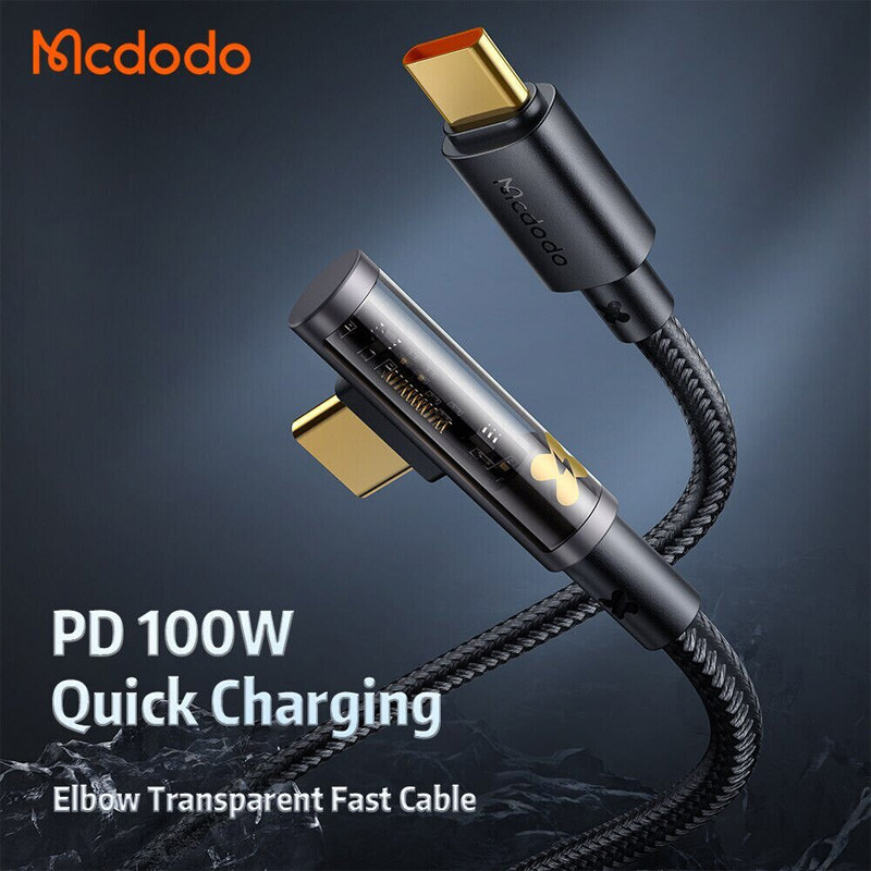 کابل تبدیل فست شارژ Mcdodo CA-3400 Type-C To Type-C 5A PD 100W 1.2m یکسر L