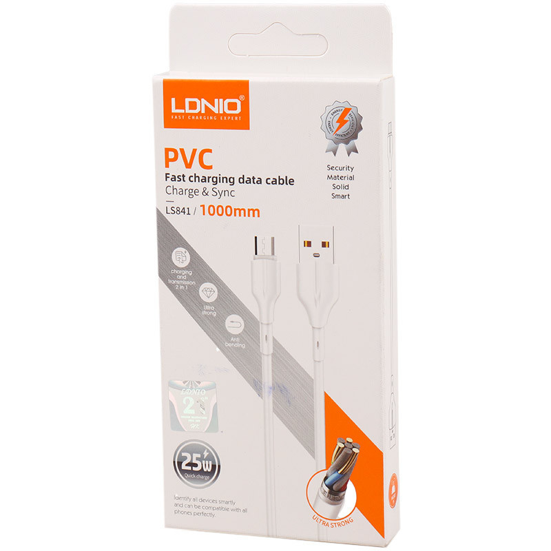کابل میکرو یو اس بی فست شارژ Ldnio LS841 25W 1m
