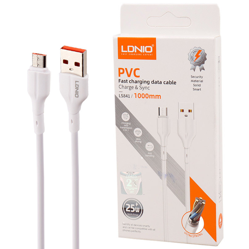 کابل میکرو یو اس بی فست شارژ Ldnio LS841 25W 1m