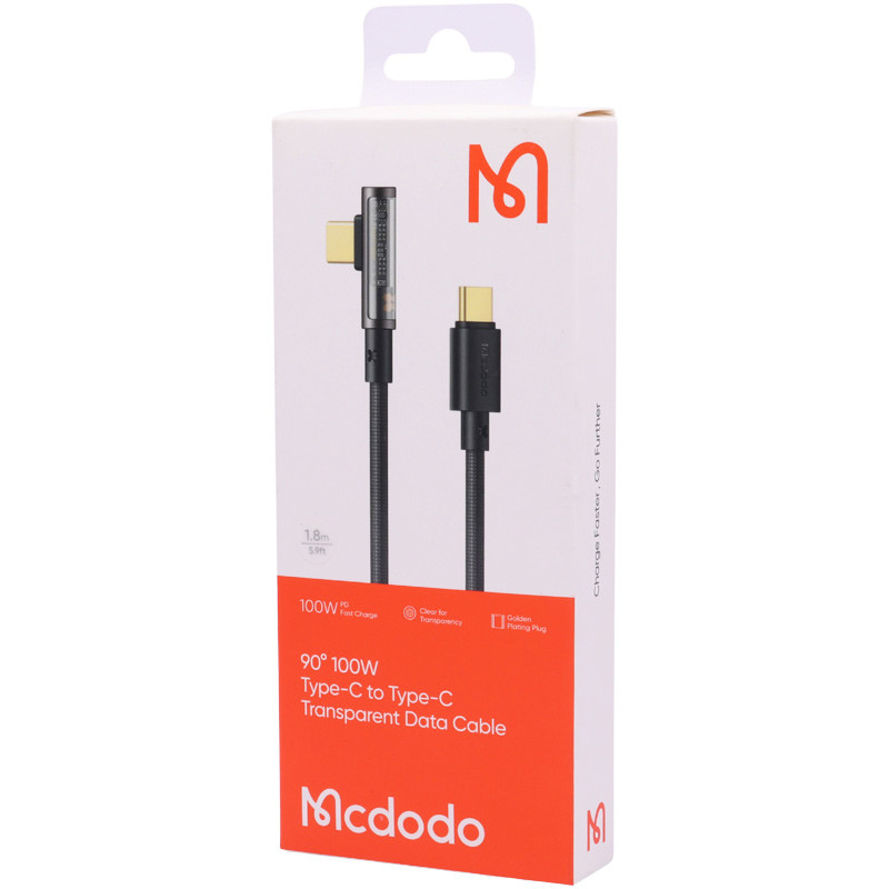 کابل تبدیل فست شارژ Mcdodo CA-3401 Type-C To Type-C 5A PD 100W 1.8m یکسر L