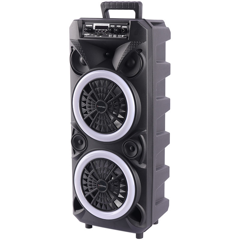 اسپیکر چمدانی بلوتوثی رم و فلش خور Kimiso QS-224 + میکروفون و ریموت کنترل