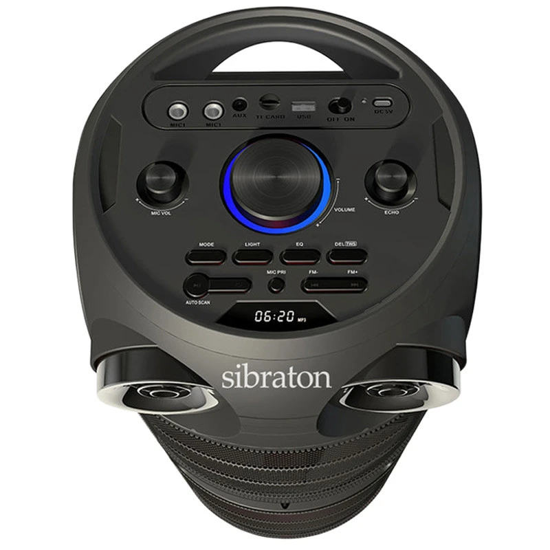 اسپیکر چمدانی بلوتوثی رم و فلش خور Sibraton S-BS1069 + میکروفون و ریموت کنترل
