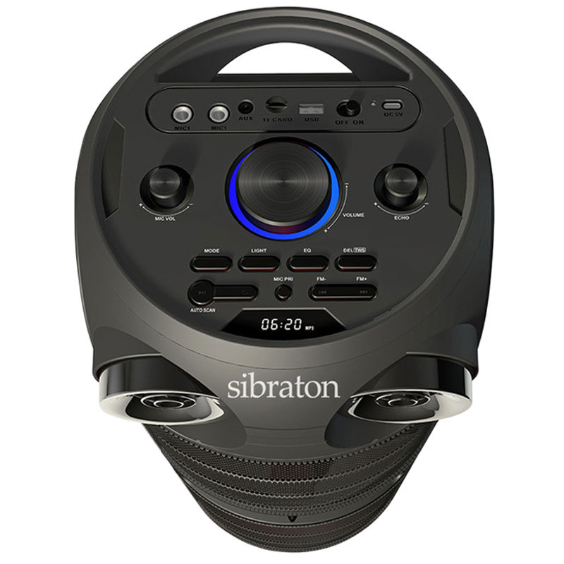 اسپیکر چمدانی بلوتوثی رم و فلش خور Sibraton S-BS1069 + میکروفون و ریموت کنترل